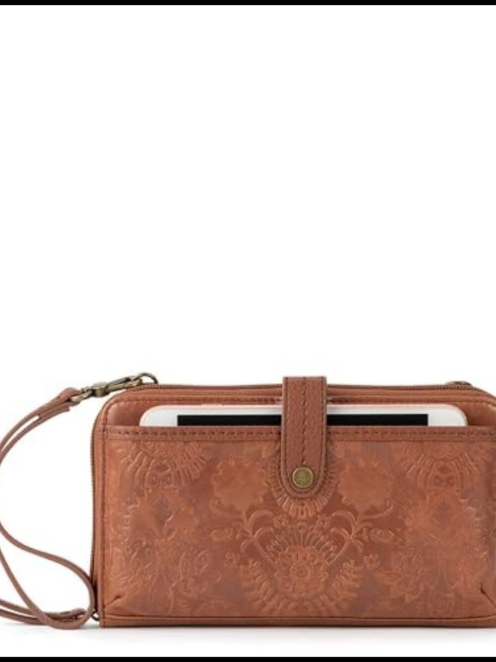 Leather Smartphone Crossbody Wristlet Convertible Zipper Everyday